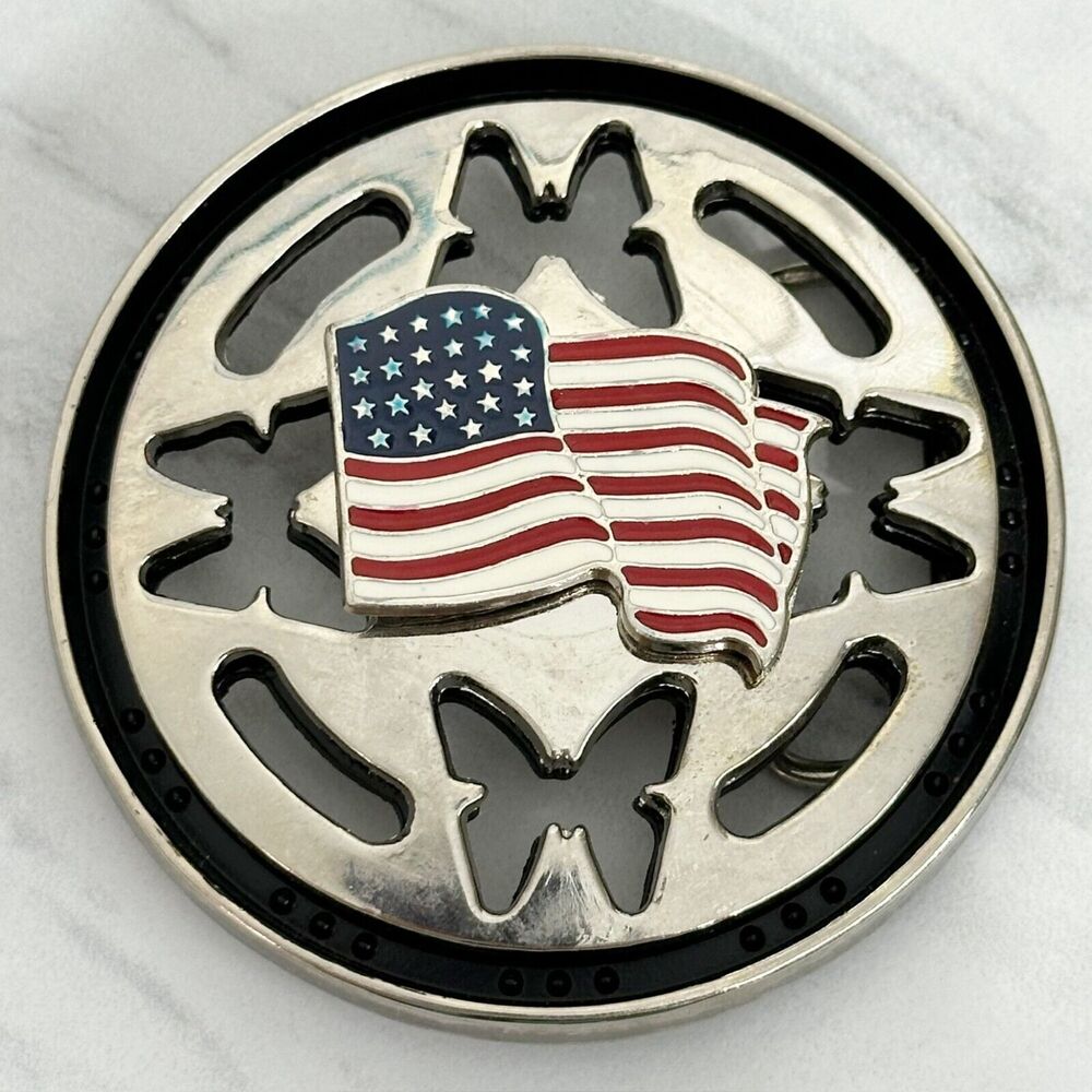 American Flag Butterfly Spinning Fidget Belt Buckle Novelty ✨